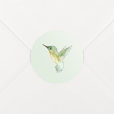 Stickers pour enveloppes naissance petit colibri vert Stickers pour enveloppes naissance petit colibri vert