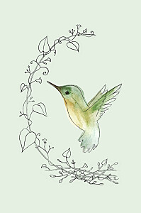 Carte de correspondance petit colibri vert Carte de correspondance petit colibri vert