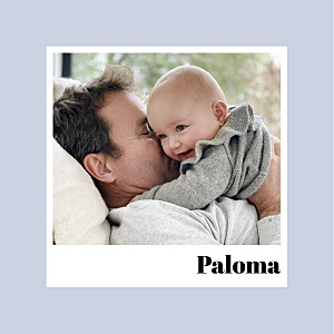 Faire-part de naissance petit polaroïd (carré) bleu Faire-part de naissance petit polaroïd (carré) bleu