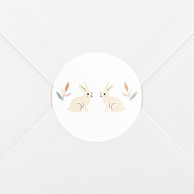 Stickers pour enveloppes naissance liberty lapin aqua Stickers pour enveloppes naissance liberty lapin aqua