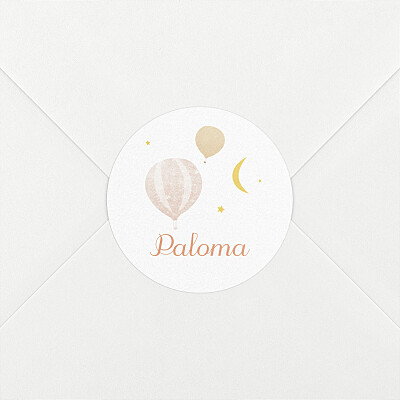 Stickers pour enveloppes naissance petites montgolfières rose Stickers pour enveloppes naissance petites montgolfières rose