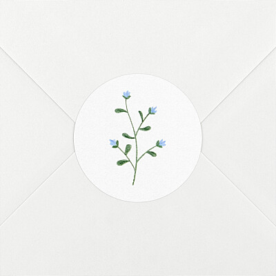 Stickers pour enveloppes naissance fleurs sauvages blanc Stickers pour enveloppes naissance fleurs sauvages blanc