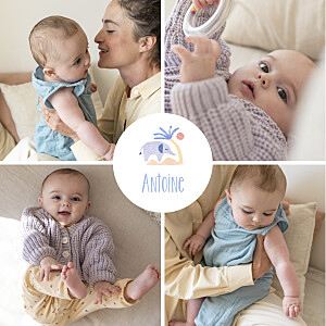 Faire-part de naissance mixte douce savane beige Faire-part de naissance mixte douce savane beige
