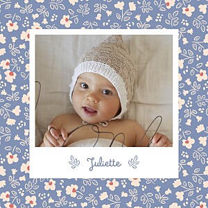 Faire-part de naissance motifs mon premier liberty bleu Faire-part de naissance motifs mon premier liberty bleu