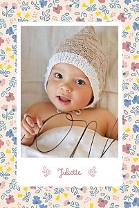 Faire-part de naissance rose mon premier liberty (portrait) rose Faire-part de naissance rose mon premier liberty (portrait) rose