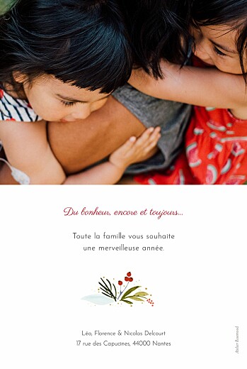Carte de voeux Joyeuses Fêtes (Portrait) - Verso Carte de voeux Joyeuses Fêtes (Portrait) - Verso