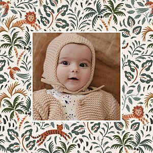 Faire-part de naissance mixte petite jungle vert Faire-part de naissance mixte petite jungle vert