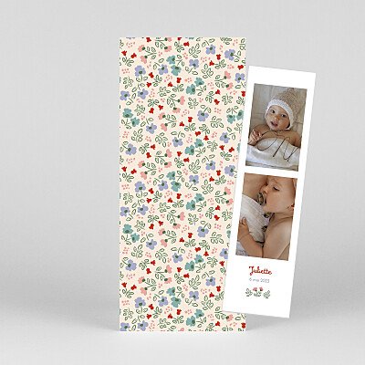 Faire-part de naissance rouge mon premier liberty (marque-page) rouge Faire-part de naissance rouge mon premier liberty (marque-page) rouge
