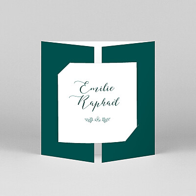 Faire-part de mariage vert ronde des prés simple (fenêtre) vert Faire-part de mariage vert ronde des prés simple (fenêtre) vert