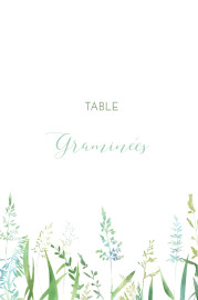 Marque-table mariage Les hautes herbes vert