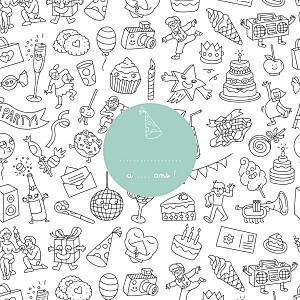 Carte d'anniversaire bleu à colorier ! by omy blanc Carte d'anniversaire bleu à colorier ! by omy blanc