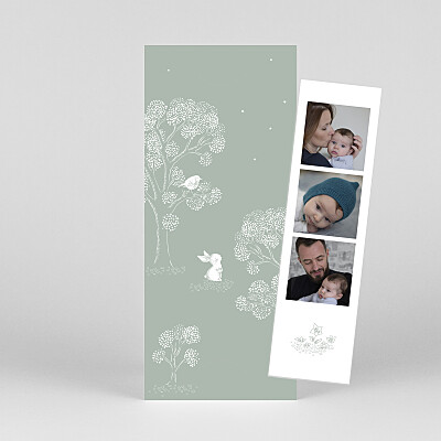 Faire-part de naissance vert histoire du soir (marque-page) vert Faire-part de naissance vert histoire du soir (marque-page) vert