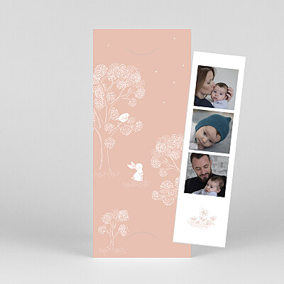Faire-part de naissance rose histoire du soir (marque-page) rose Faire-part de naissance rose histoire du soir (marque-page) rose