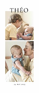 Faire-part de naissance photos précieux moments (3 photos) blanc Faire-part de naissance photos précieux moments (3 photos) blanc