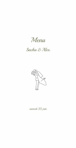 Menu de mariage Votre mariage en pictos Blanc - Recto Menu de mariage Votre mariage en pictos Blanc - Recto