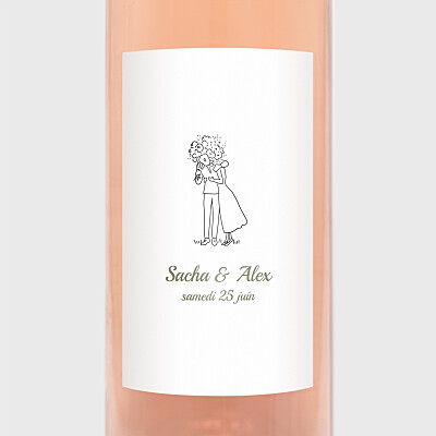 Étiquette de bouteille mariage votre mariage en pictos blanc Étiquette de bouteille mariage votre mariage en pictos blanc