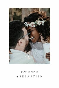 Carte de remerciement mariage notre mariage illustré (portrait) Carte de remerciement mariage notre mariage illustré (portrait)