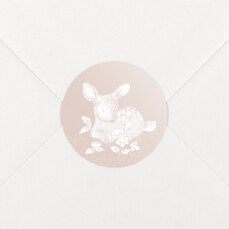 Stickers pour enveloppes naissance Histoire du soir (faon) Rose