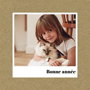 Carte de voeux petit polaroïd kraft Carte de voeux petit polaroïd kraft