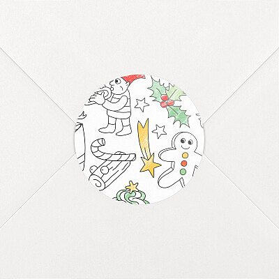 Stickers pour enveloppes vœux à colorier ! by omy blanc Stickers pour enveloppes vœux à colorier ! by omy blanc