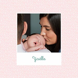 Faire-part de naissance rose paillettes rose Faire-part de naissance rose paillettes rose