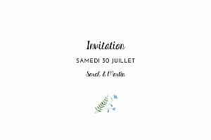 Carton d'invitation mariage classique cadre fleuri (paysage) Carton d'invitation mariage classique cadre fleuri (paysage)