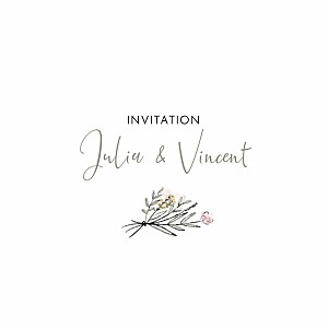 Carton d'invitation mariage les mariés champêtres blanc Carton d'invitation mariage les mariés champêtres blanc