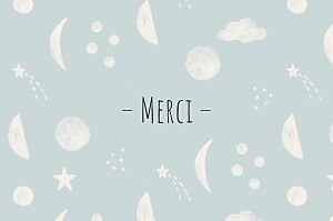 Carte de remerciement mixte cosmos bleu ciel Carte de remerciement mixte cosmos bleu ciel
