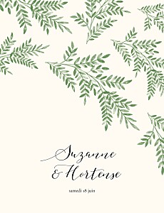 Faire-part de mariage vert ritournelle (portrait) vert Faire-part de mariage vert ritournelle (portrait) vert