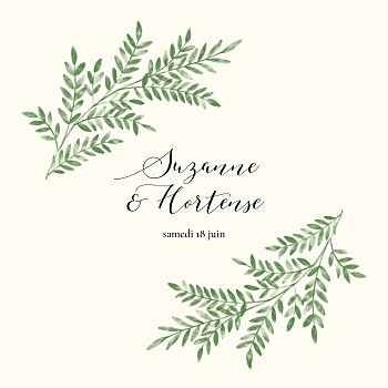 Faire-part de mariage ritournelle (4 pages) vert Faire-part de mariage ritournelle (4 pages) vert