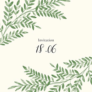 Carton d'invitation mariage ritournelle vert Carton d'invitation mariage ritournelle vert