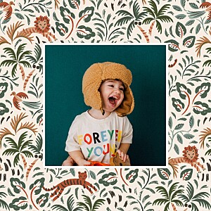 Carte d'anniversaire original petite jungle vert Carte d'anniversaire original petite jungle vert