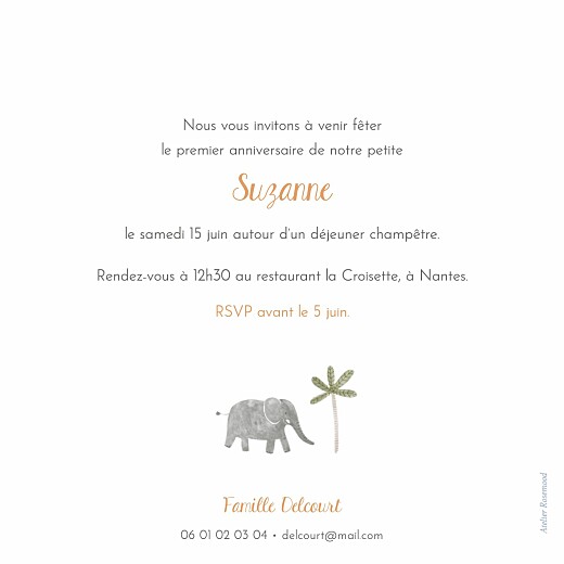 Carte d'anniversaire Petite oasis blanc - Verso Carte d'anniversaire Petite oasis blanc - Verso