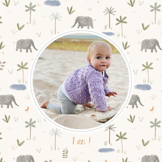 Carte d'anniversaire Petite oasis blanc - Recto Carte d'anniversaire Petite oasis blanc - Recto