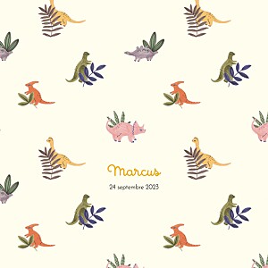 Faire-part de naissance nature mon petit dinosaure (4 pages) beige Faire-part de naissance nature mon petit dinosaure (4 pages) beige