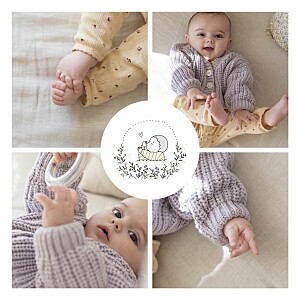 Faire-part de naissance fleur lovely baby blanc Faire-part de naissance fleur lovely baby blanc