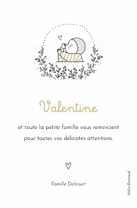 Carte de remerciement lovely baby blanc Carte de remerciement lovely baby blanc