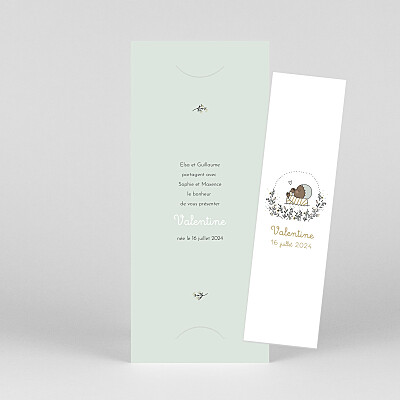 Faire-part de naissance fille lovely baby (marque-page) blanc Faire-part de naissance fille lovely baby (marque-page) blanc