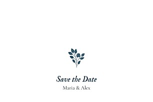 Save the date signature végétale bleu Save the date signature végétale bleu
