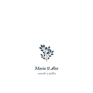 Faire-part de mariage signature végétale bleu Faire-part de mariage signature végétale bleu