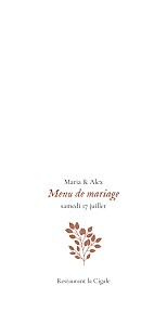 Menu de mariage orange signature végétale sienne Menu de mariage orange signature végétale sienne