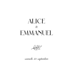 Faire-part de mariage Dryade (4 pages) blanc Faire-part de mariage Dryade (4 pages) blanc