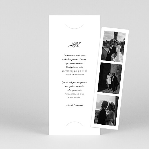 Carte de remerciement mariage Dryade