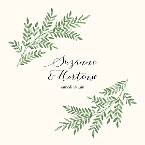 Faire-part de mariage vert ritournelle (dorure) vert Faire-part de mariage vert ritournelle (dorure) vert