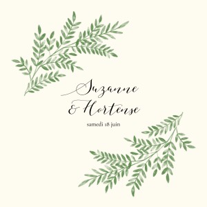 Faire-part de mariage Ritournelle (dorure) vert Faire-part de mariage Ritournelle (dorure) vert