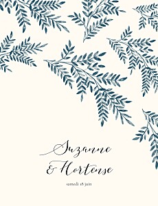 Faire-part de mariage ritournelle (dorure) bleu Faire-part de mariage ritournelle (dorure) bleu