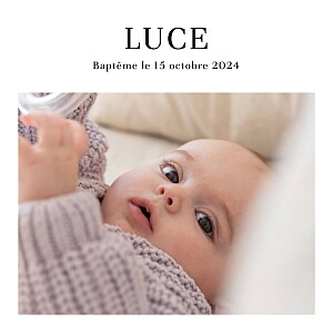 Faire-part de baptême moderne magazine blanc Faire-part de baptême moderne magazine blanc