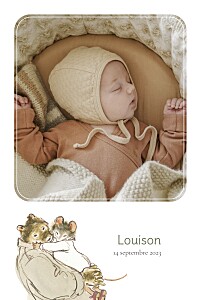 Faire-part de naissance animaux ernest et célestine i (portrait) blanc Faire-part de naissance animaux ernest et célestine i (portrait) blanc
