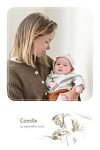 Faire-part de naissance animaux ernest et célestine ii (portrait) sépia Faire-part de naissance animaux ernest et célestine ii (portrait) sépia