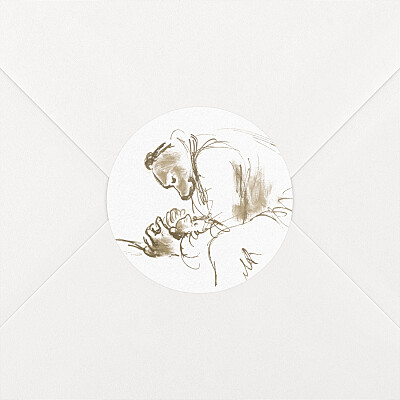 Stickers pour enveloppes naissance ernest et célestine ii sépia Stickers pour enveloppes naissance ernest et célestine ii sépia